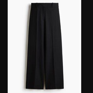 NWOT H&M High Waist Wide Leg Dress Pant Trousers Black - Size 6